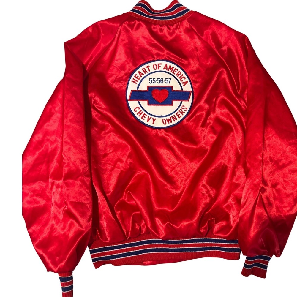 Vintage 1994 Chevy Owners‎ Satin Jacket King Louie USA Med Tri-Five
